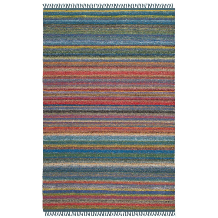 SAFAVIEH Kilim KLM108B Handwoven Blue / Orange Rug Image 1