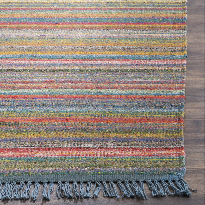 SAFAVIEH Kilim KLM108B Handwoven Blue / Orange Rug Image 3