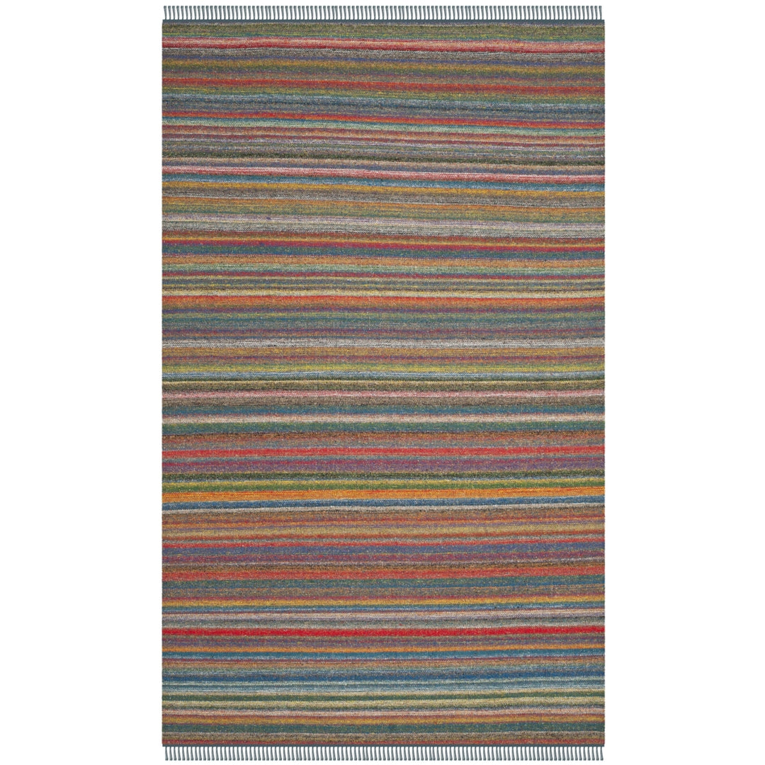 SAFAVIEH Kilim KLM108B Handwoven Blue / Orange Rug Image 4