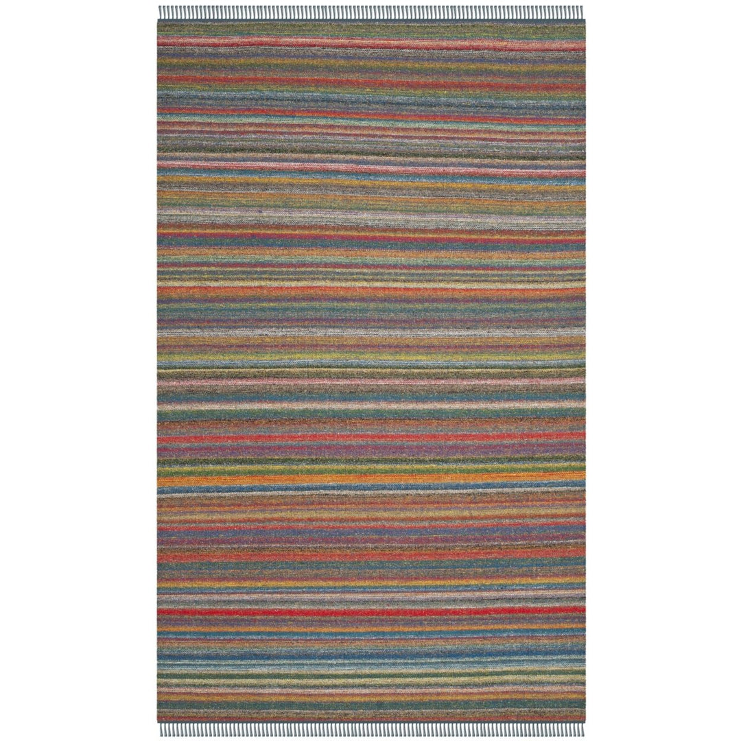 SAFAVIEH Kilim KLM108B Handwoven Blue / Orange Rug Image 1