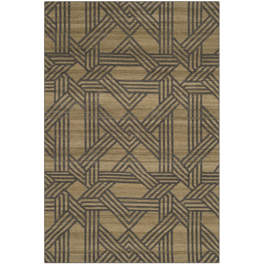 SAFAVIEH Kilim KLM251A Handwoven Olive / Grey Rug Image 2