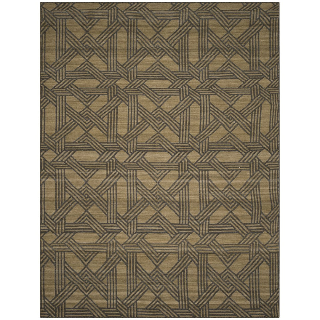 SAFAVIEH Kilim KLM251A Handwoven Olive / Grey Rug Image 1