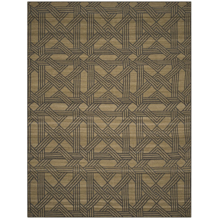 SAFAVIEH Kilim KLM251A Handwoven Olive / Grey Rug Image 1