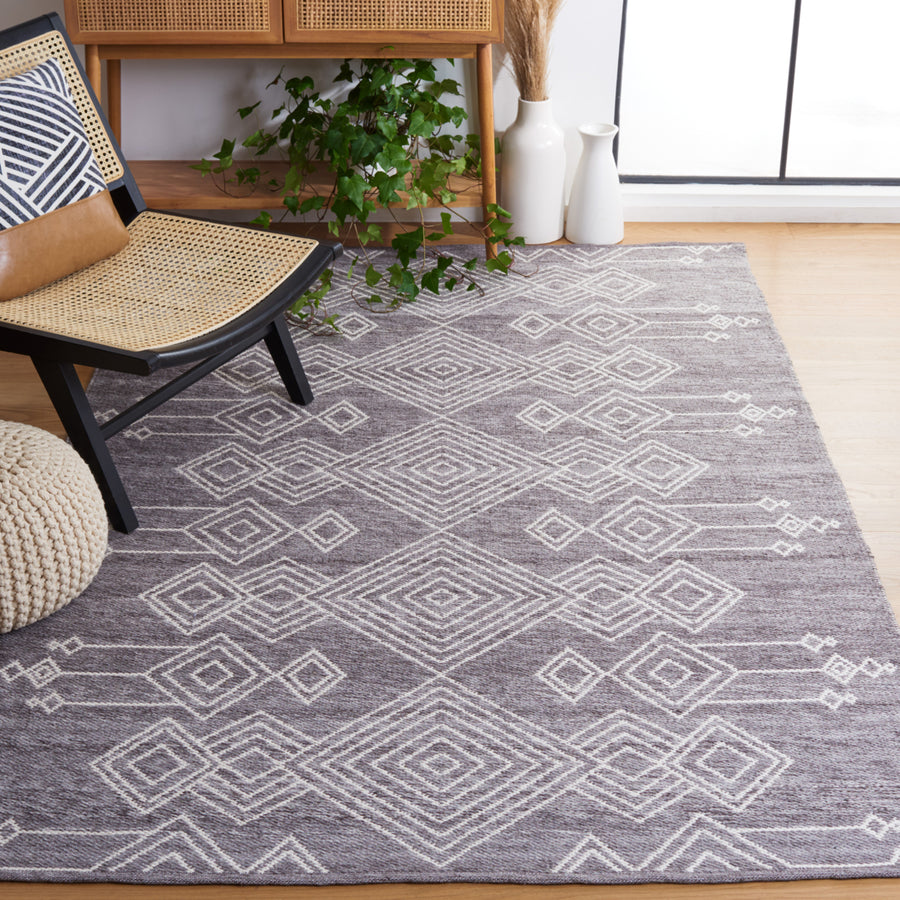 SAFAVIEH Kilim KLM302F Handwoven Grey / Ivory Rug Image 1