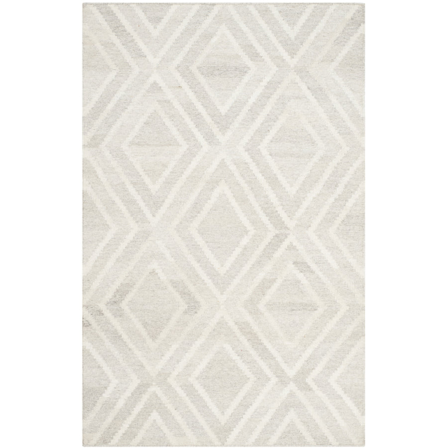 SAFAVIEH Kilim KLM516C Handwoven Light Grey / Ivory Rug Image 1