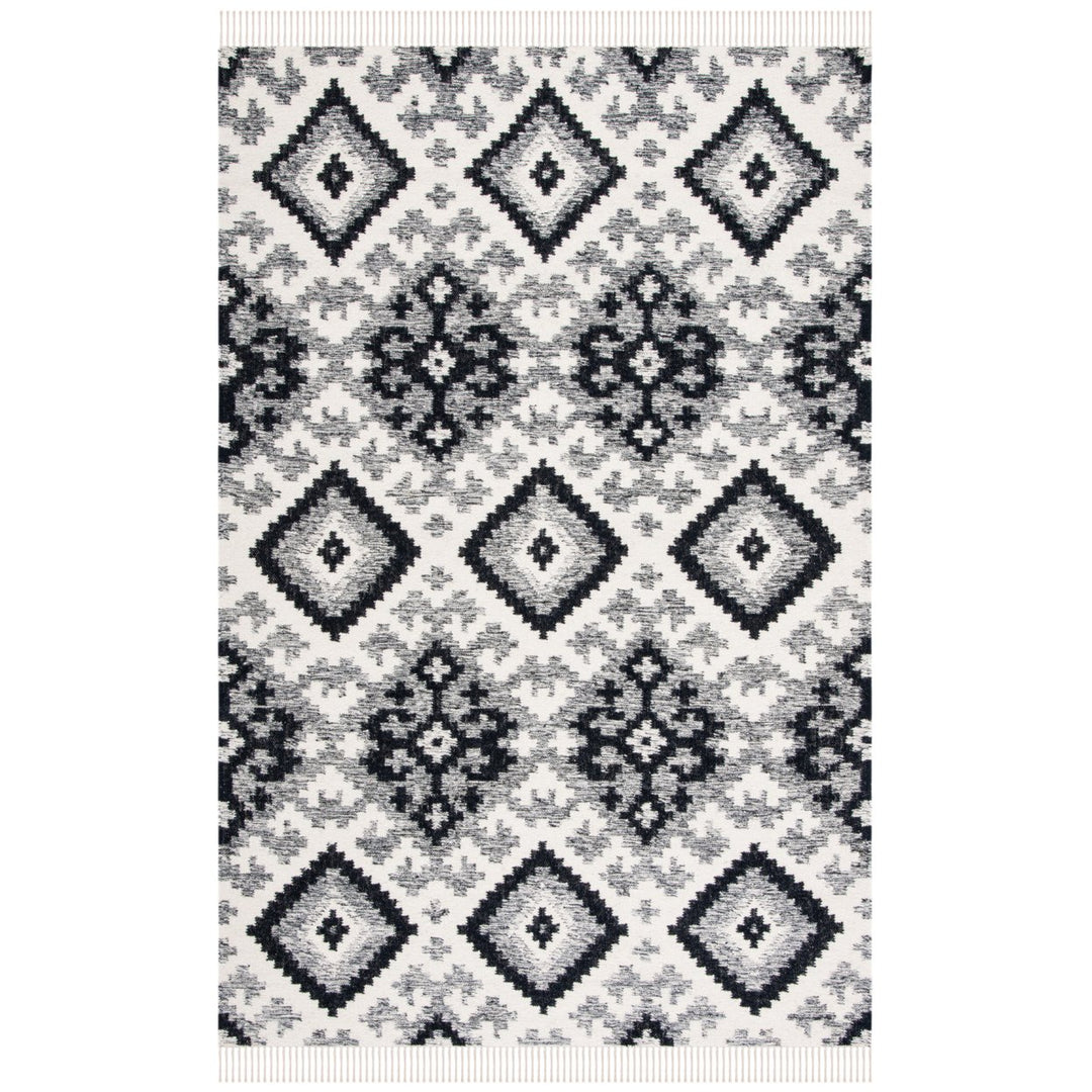 SAFAVIEH Kilim KLM528A Handmade Ivory / Black Rug Image 1