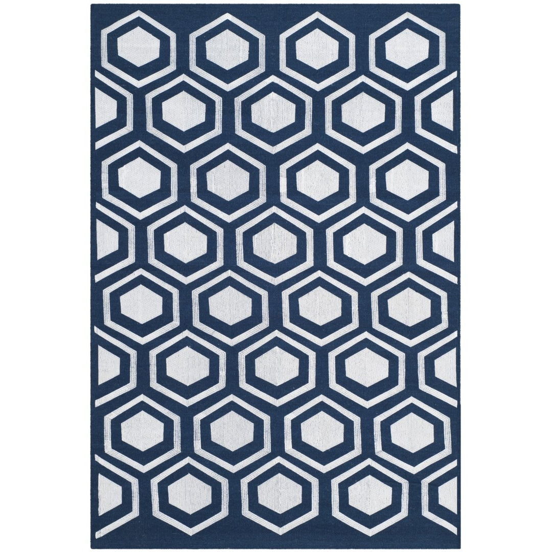 SAFAVIEH Kilim Collection KLM629B Handwoven Navy Rug Image 1