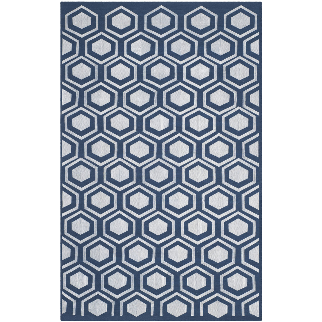 SAFAVIEH Kilim Collection KLM629B Handwoven Navy Rug Image 4