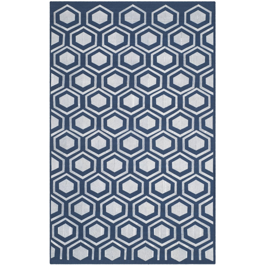 SAFAVIEH Kilim Collection KLM629B Handwoven Navy Rug Image 1