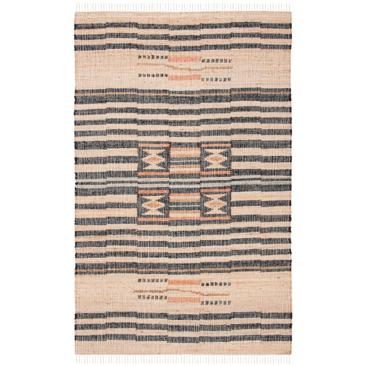 SAFAVIEH Kilim KLM709A Handwoven Natural / Black Rug Image 1