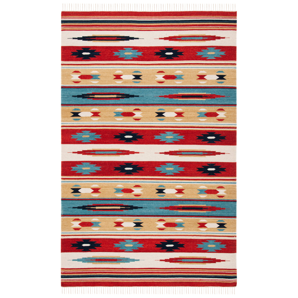 SAFAVIEH Kilim KLM712A Handwoven Beige / Red Rug Image 2