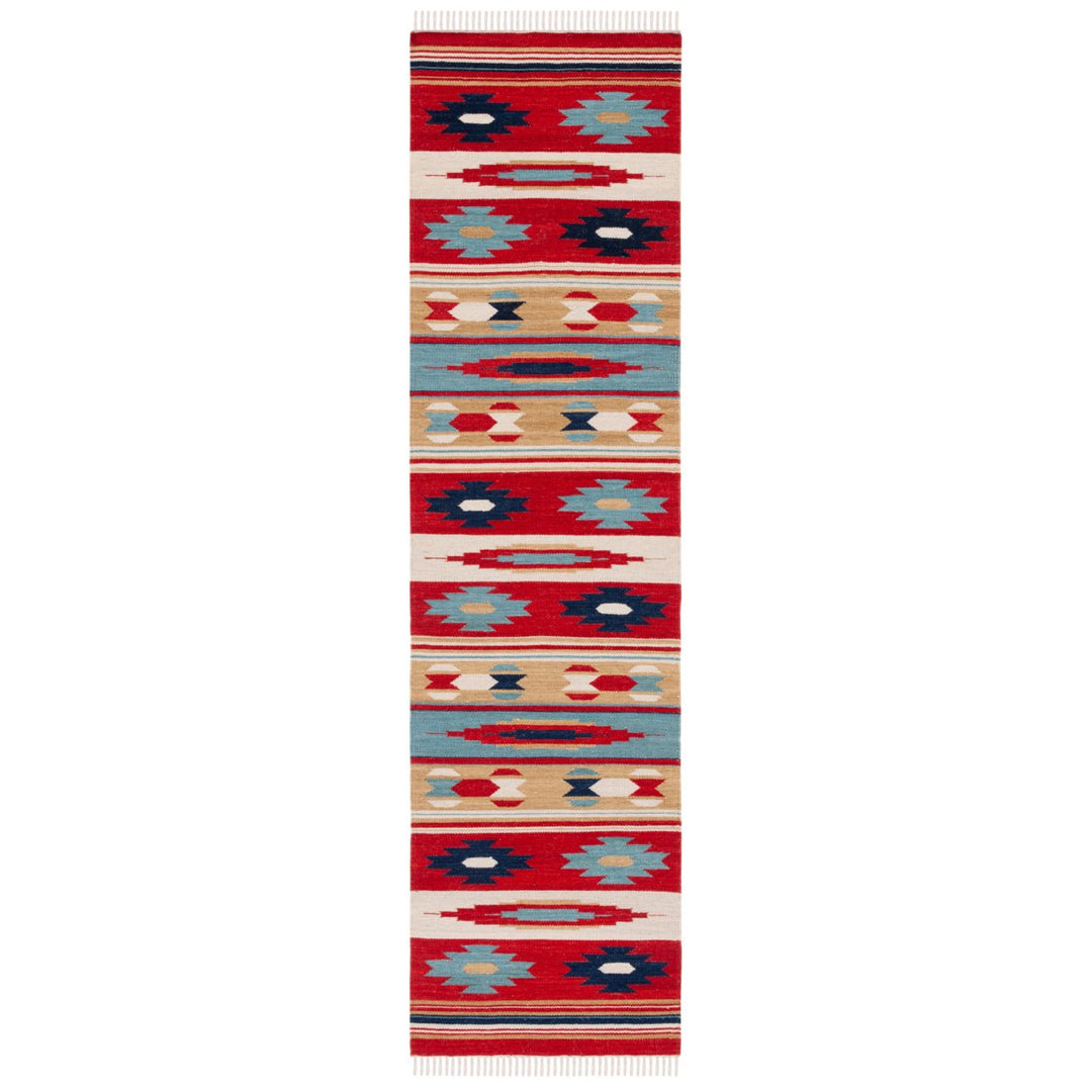 SAFAVIEH Kilim KLM712A Handwoven Beige / Red Rug Image 4