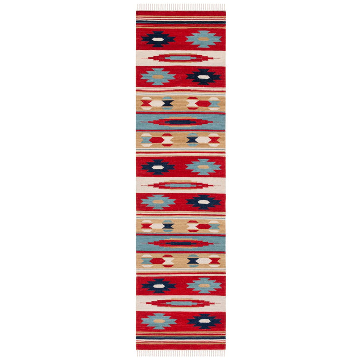 SAFAVIEH Kilim KLM712A Handwoven Beige / Red Rug Image 4