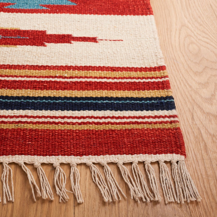 SAFAVIEH Kilim KLM712A Handwoven Beige / Red Rug Image 5