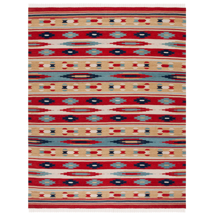 SAFAVIEH Kilim KLM712A Handwoven Beige / Red Rug Image 8