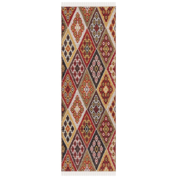 SAFAVIEH Kilim Collection KLM726Q Handwoven Red/Gold Rug Image 1