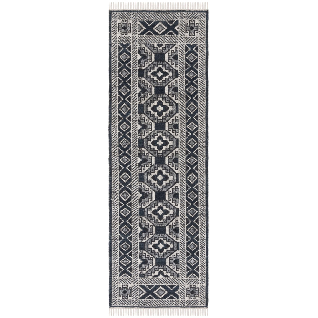 SAFAVIEH Kilim KLM728Z Handwoven Black / Ivory Rug Image 2