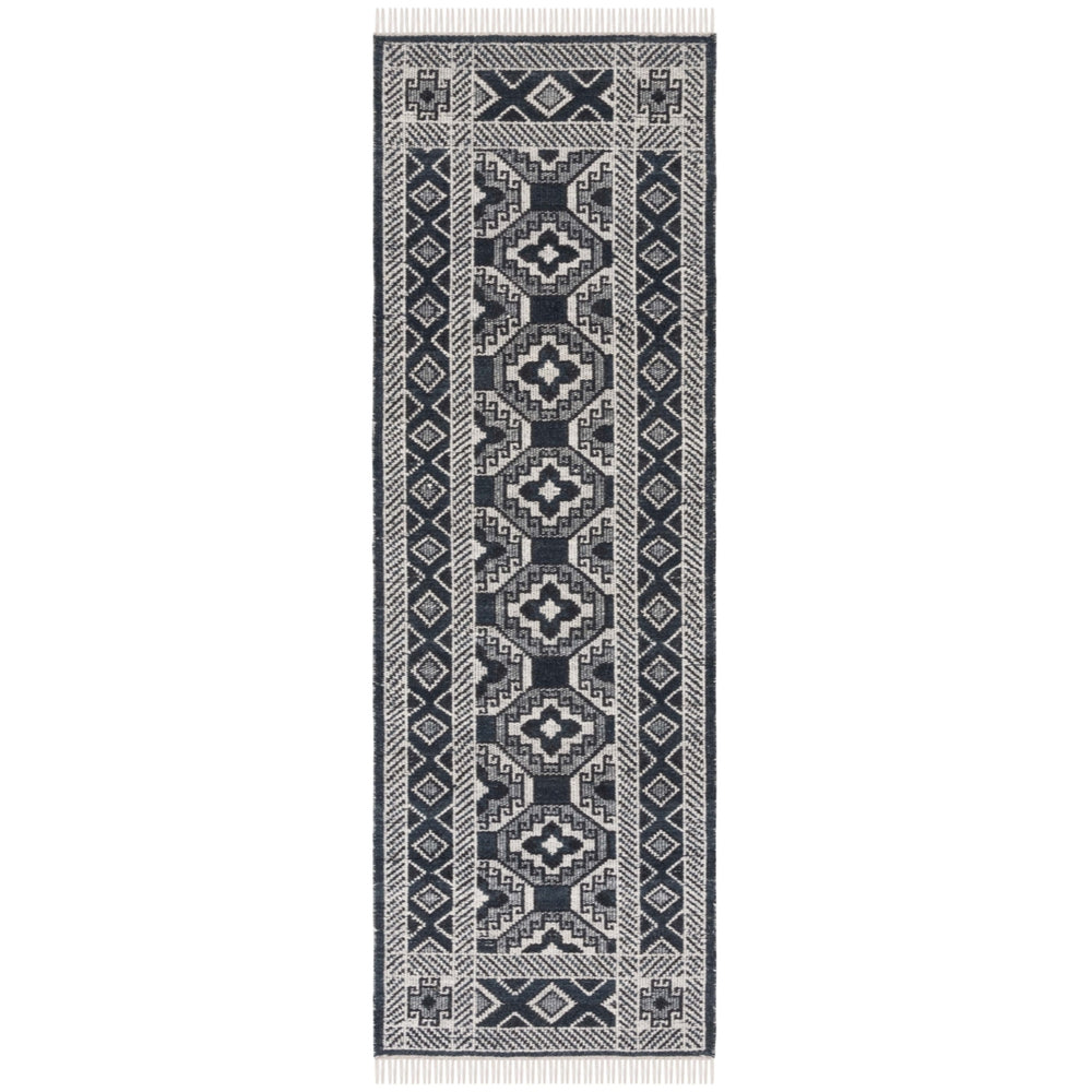 SAFAVIEH Kilim KLM728Z Handwoven Black / Ivory Rug Image 2