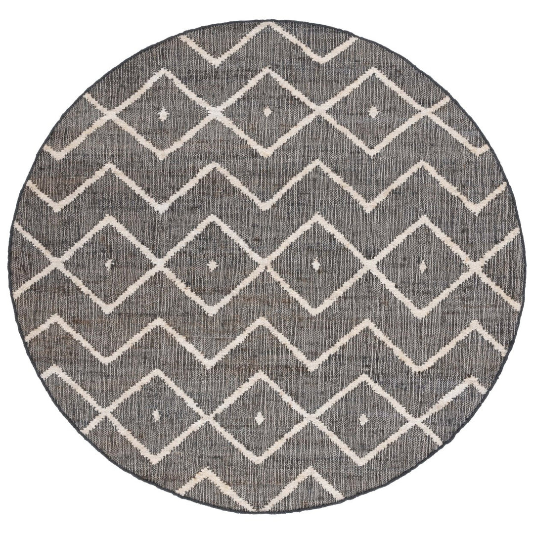 SAFAVIEH Kilim KLM750H Handmade Charcoal / Natural Rug Image 1