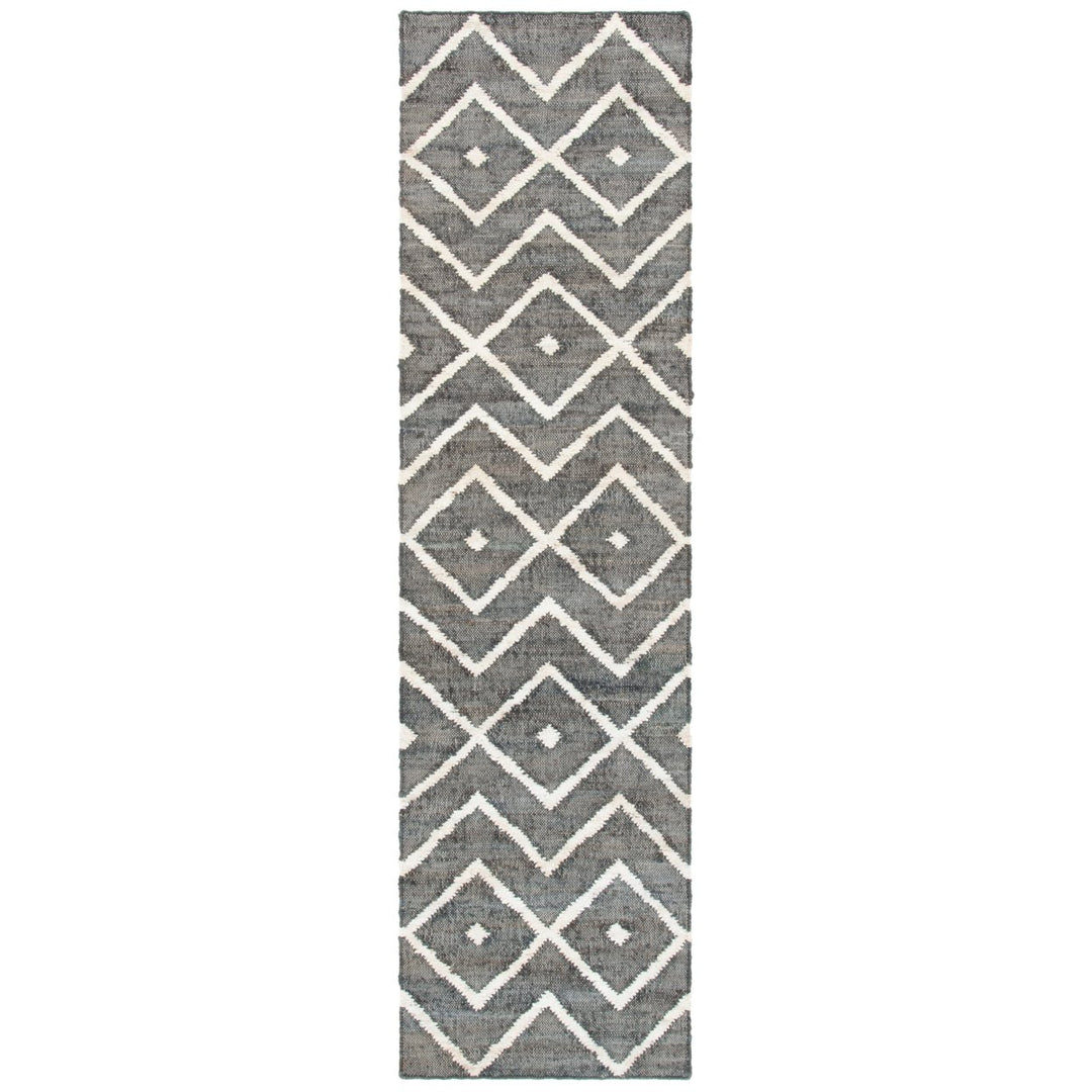 SAFAVIEH Kilim KLM750H Handmade Charcoal / Natural Rug Image 1