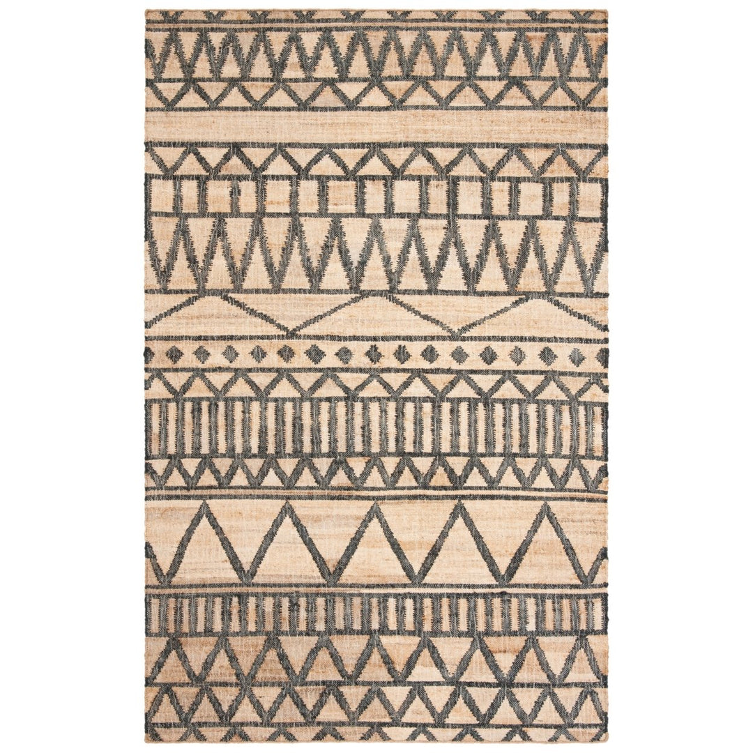 SAFAVIEH Kilim KLM752A Handmade Natural / Charcoal Rug Image 1