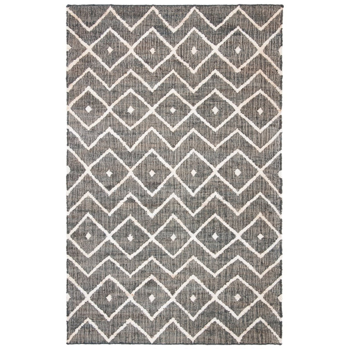 SAFAVIEH Kilim KLM750H Handmade Charcoal / Natural Rug Image 1