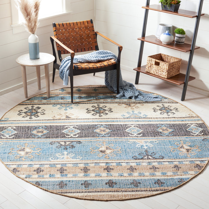 SAFAVIEH Kilim KLM754M Handwoven Blue / Ivory Rug Image 2