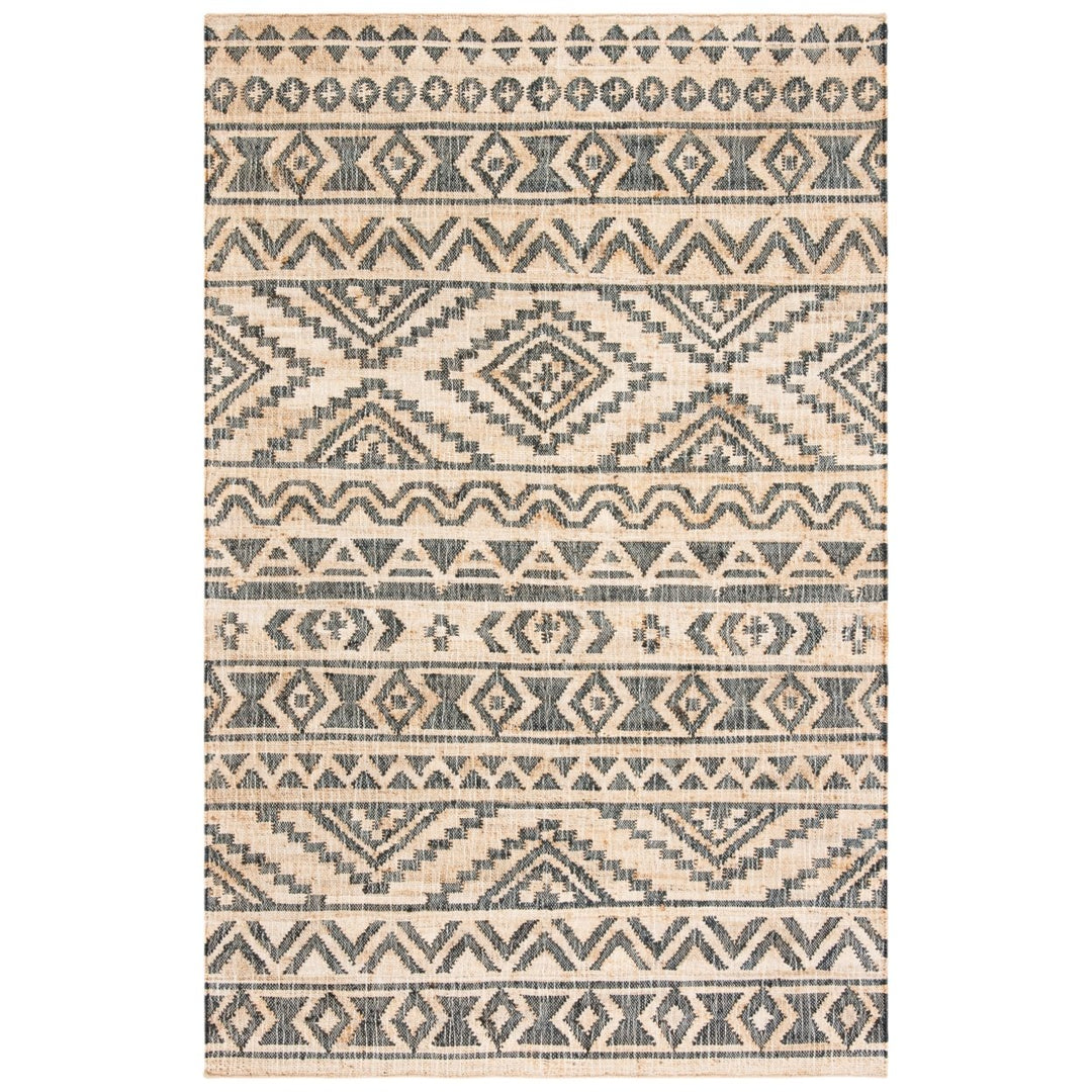 SAFAVIEH Kilim KLM751A Handmade Natural / Charcoal Rug Image 1