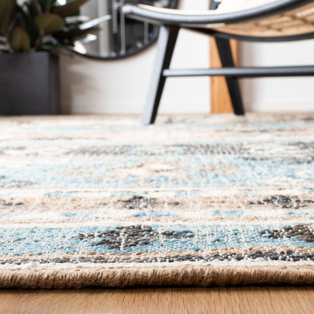 SAFAVIEH Kilim KLM754M Handwoven Blue / Ivory Rug Image 8