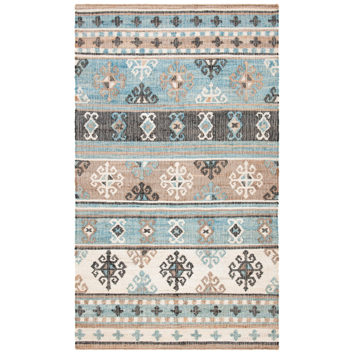 SAFAVIEH Kilim KLM754M Handwoven Blue / Ivory Rug Image 10