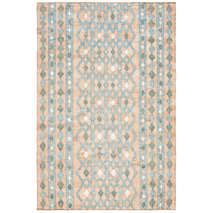 SAFAVIEH Kilim KLM759M Handwoven Natural / Blue Rug Image 1