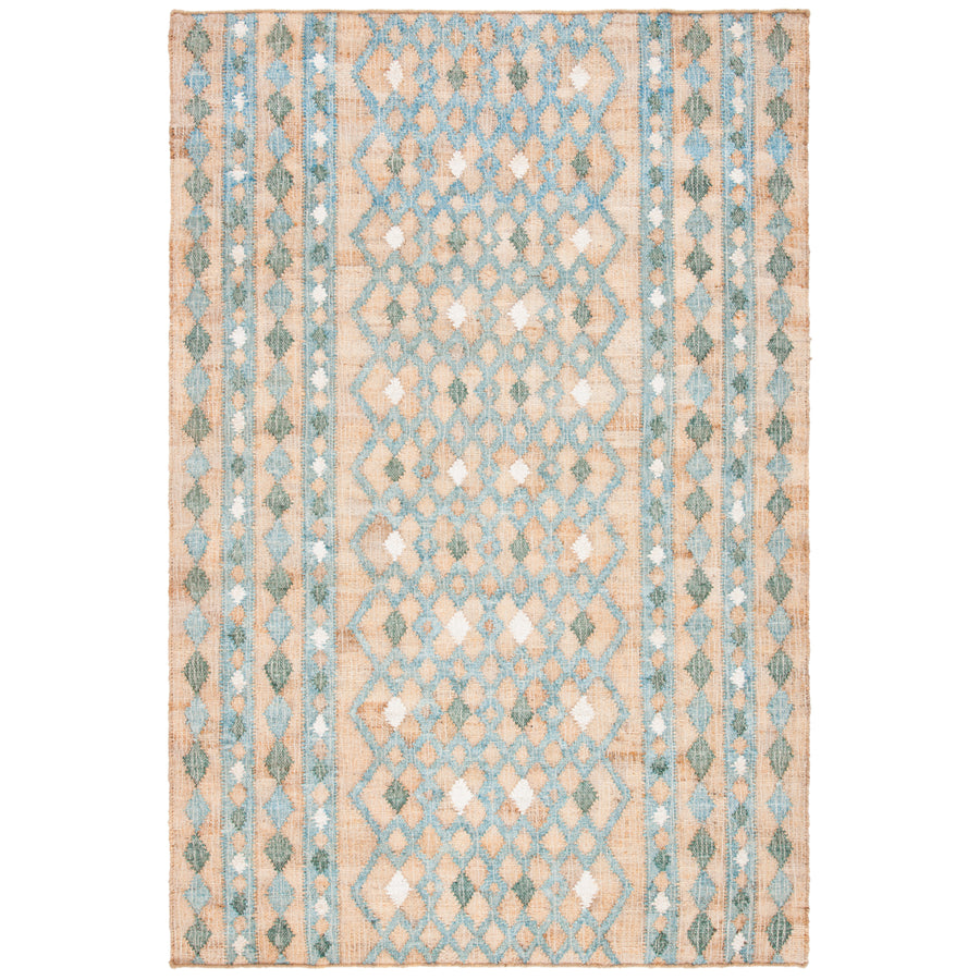 SAFAVIEH Kilim KLM759M Handwoven Natural / Blue Rug Image 1