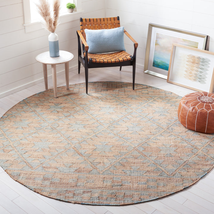 SAFAVIEH Kilim KLM757M Handwoven Blue / Natural Rug Image 2