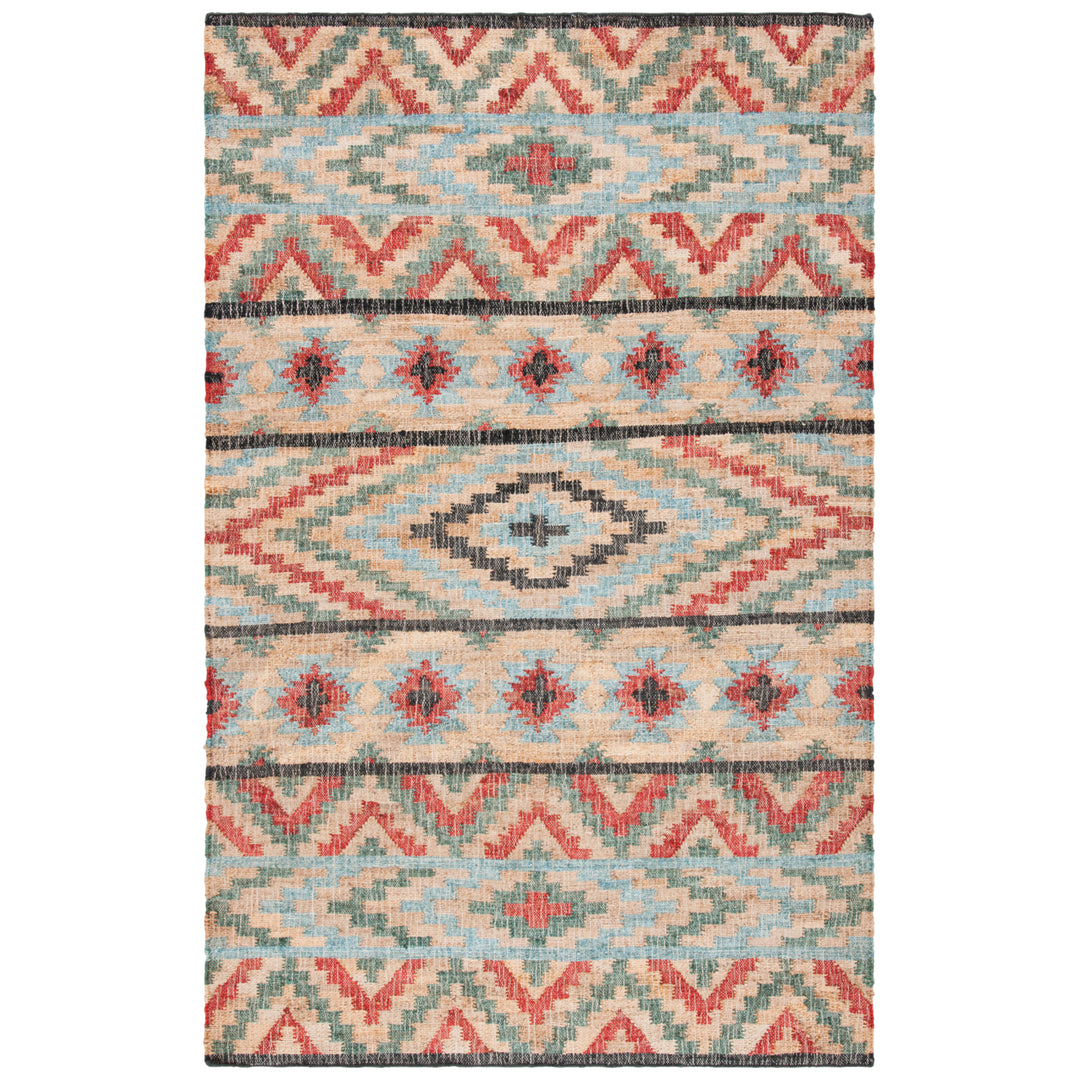 SAFAVIEH Kilim KLM758Q Handwoven Natural / Red Rug Image 1