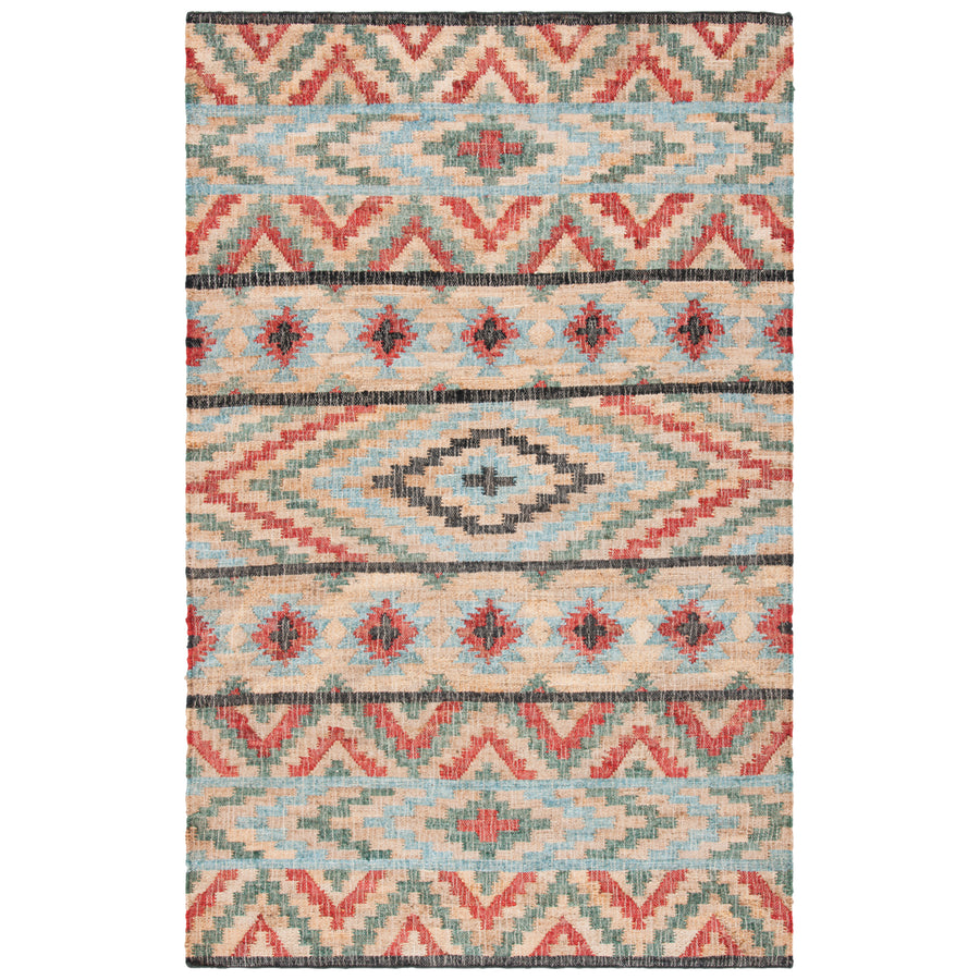 SAFAVIEH Kilim KLM758Q Handwoven Natural / Red Rug Image 1