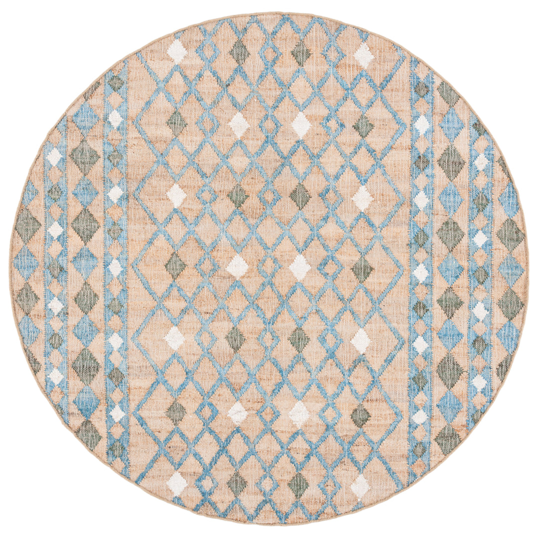 SAFAVIEH Kilim KLM759M Handwoven Natural / Blue Rug Image 4