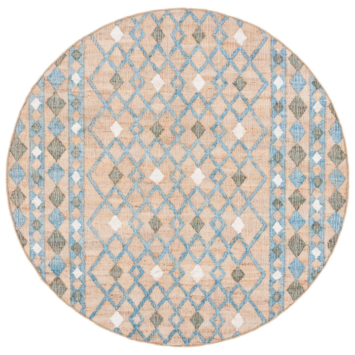 SAFAVIEH Kilim KLM759M Handwoven Natural / Blue Rug Image 1