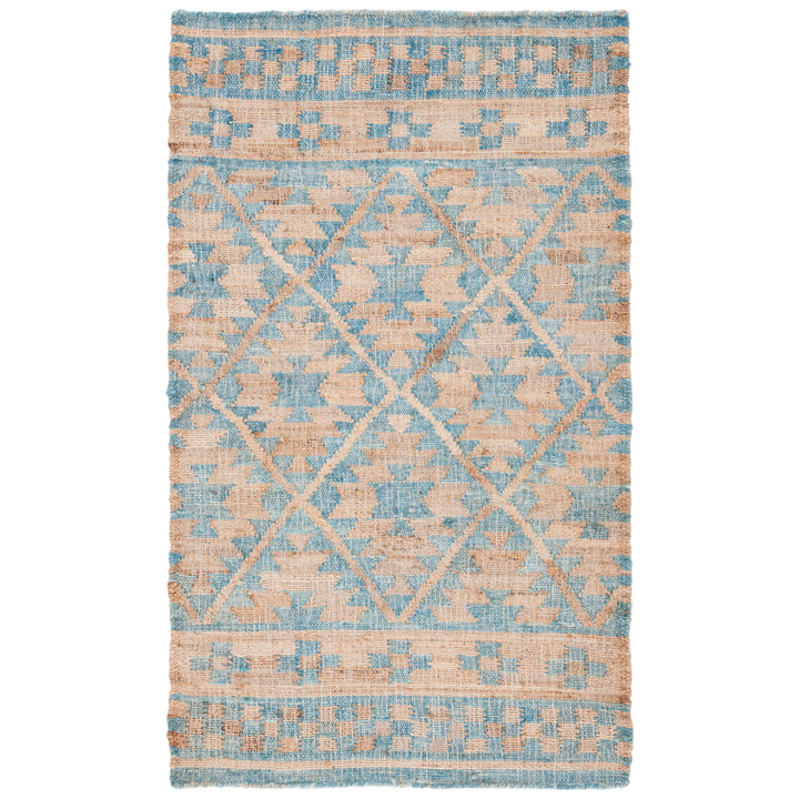 SAFAVIEH Kilim KLM757M Handwoven Blue / Natural Rug Image 10