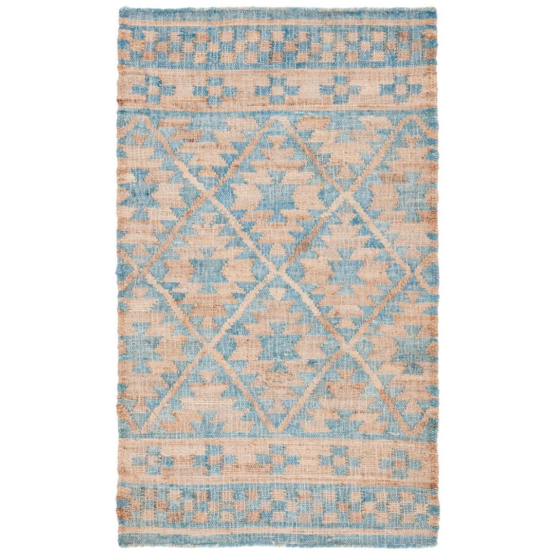 SAFAVIEH Kilim KLM757M Handwoven Blue / Natural Rug Image 1