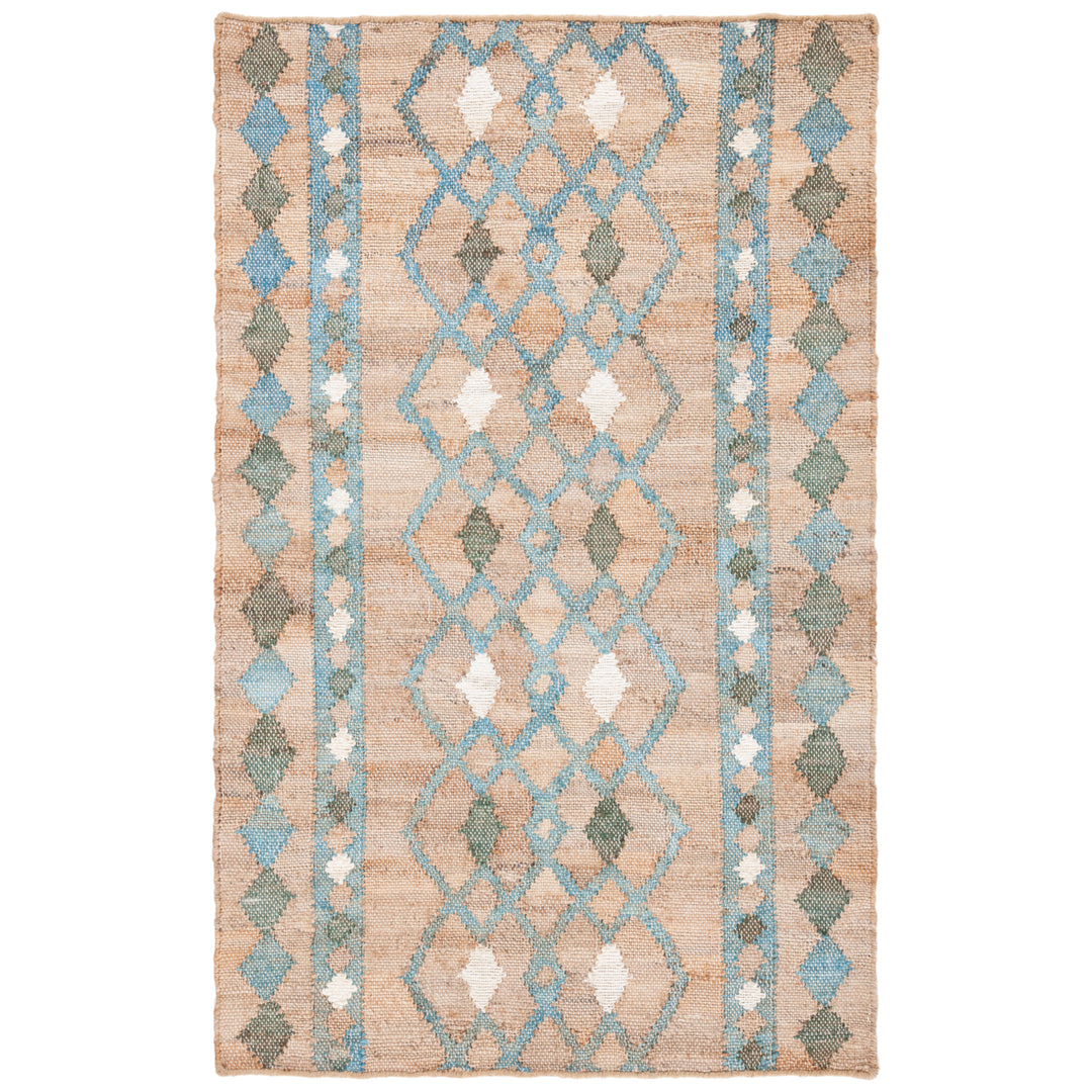 SAFAVIEH Kilim KLM759M Handwoven Natural / Blue Rug Image 10