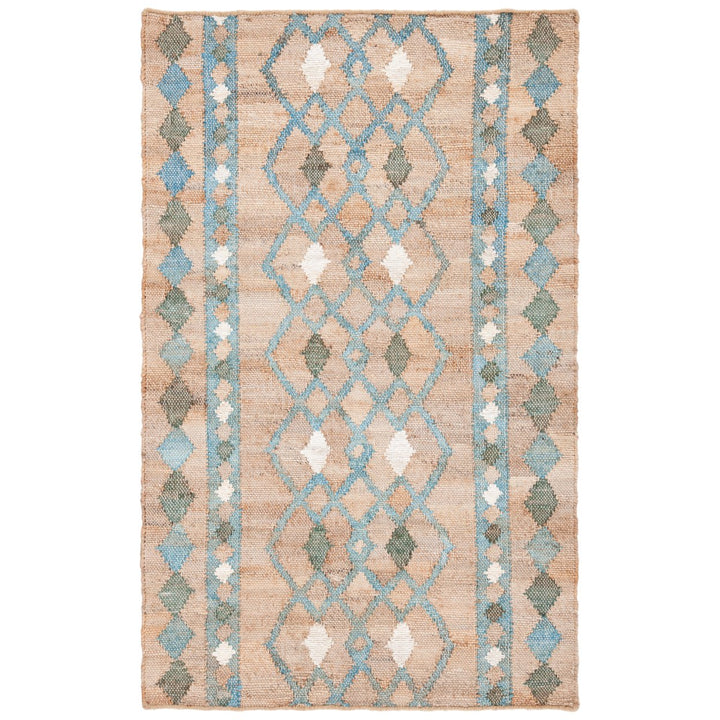 SAFAVIEH Kilim KLM759M Handwoven Natural / Blue Rug Image 1