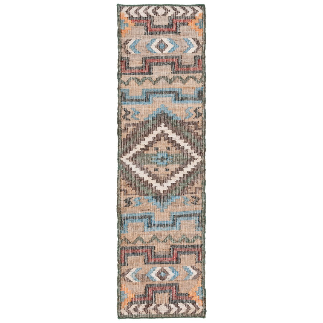 SAFAVIEH Kilim KLM760M Handwoven Natural / Blue Rug Image 1