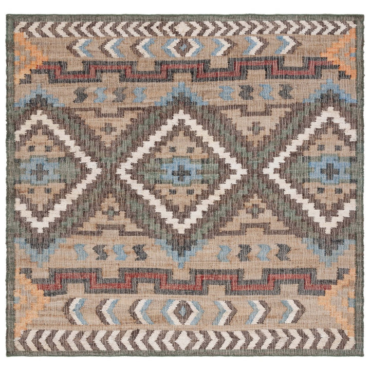 SAFAVIEH Kilim KLM760M Handwoven Natural / Blue Rug Image 1