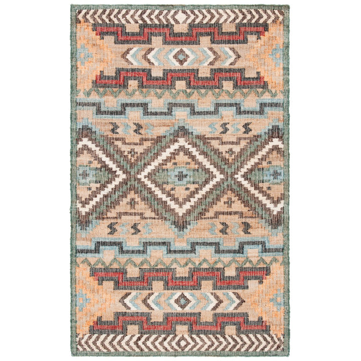 SAFAVIEH Kilim KLM760M Handwoven Natural / Blue Rug Image 1