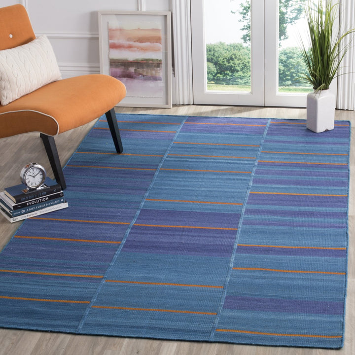 SAFAVIEH Kilim KLM817A Handwoven Blue / Multi Rug Image 1