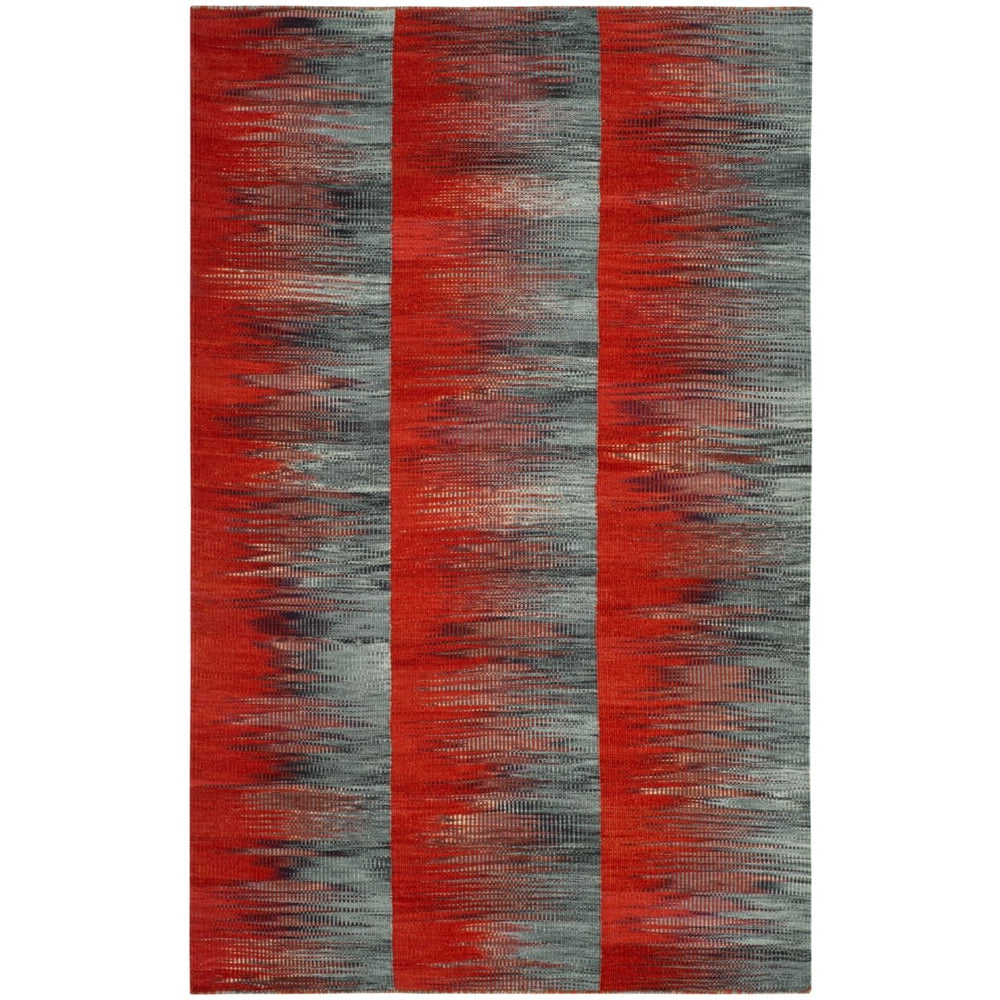 SAFAVIEH Kilim KLM819C Handwoven Red / Charcoal Rug Image 2