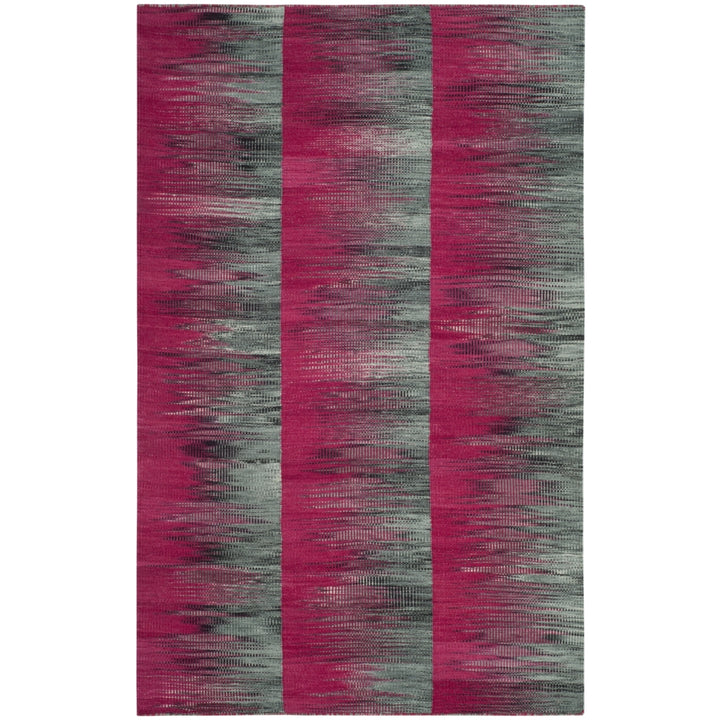 SAFAVIEH Kilim KLM819D Handwoven Fuchsia / Charcoal Rug Image 2