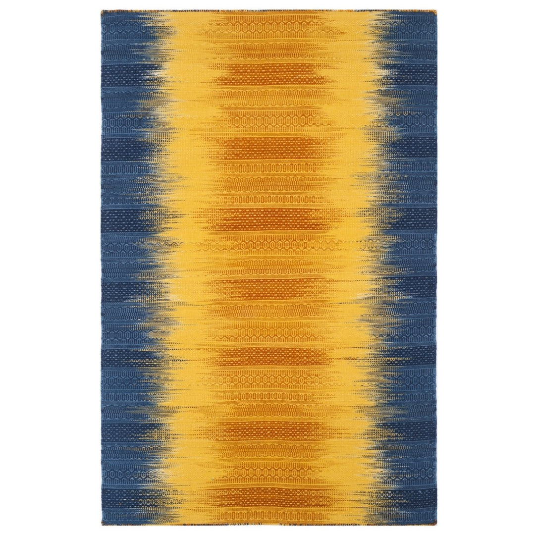 SAFAVIEH Kilim KLM821B Handwoven Dark Blue / Yellow Rug Image 2