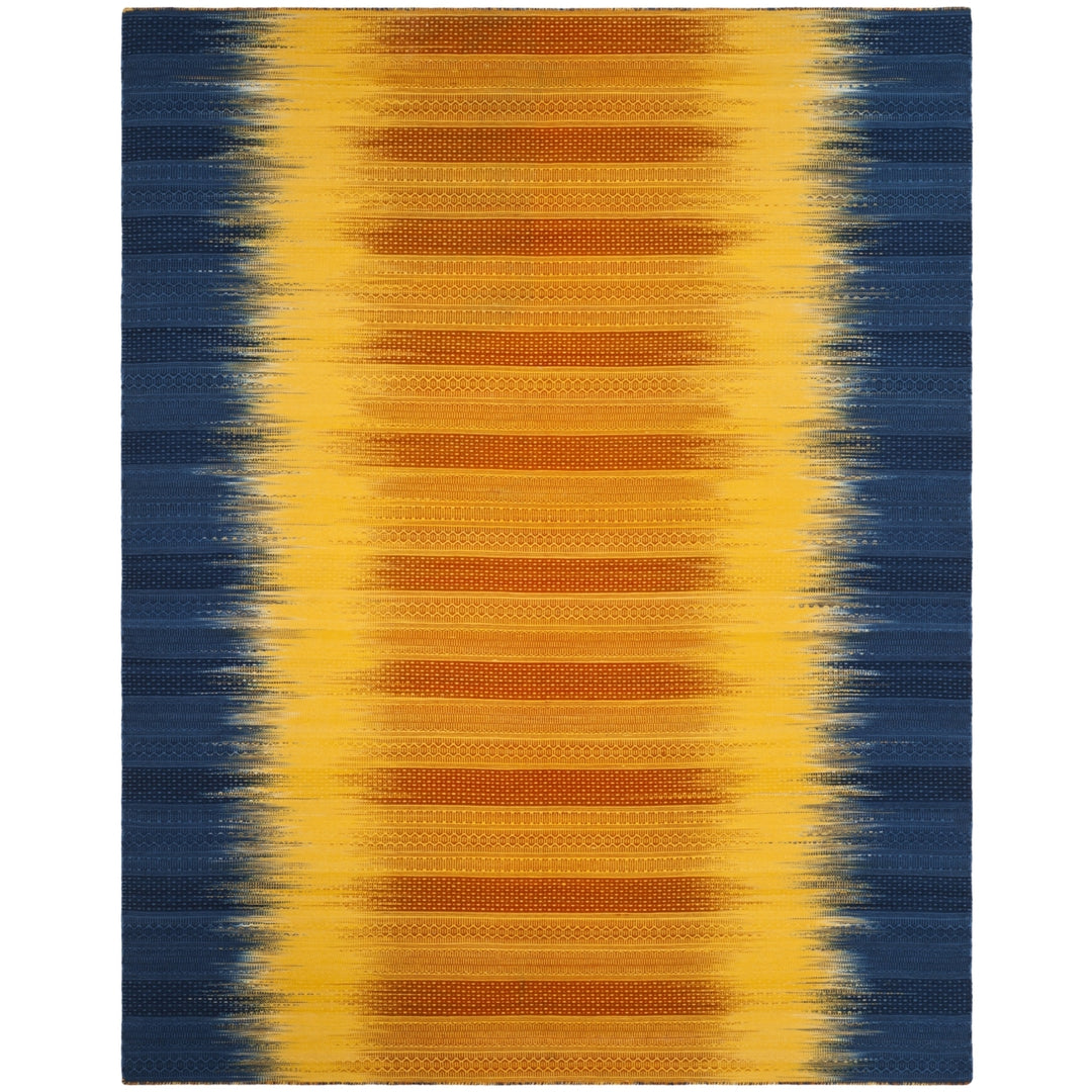 SAFAVIEH Kilim KLM821B Handwoven Dark Blue / Yellow Rug Image 5