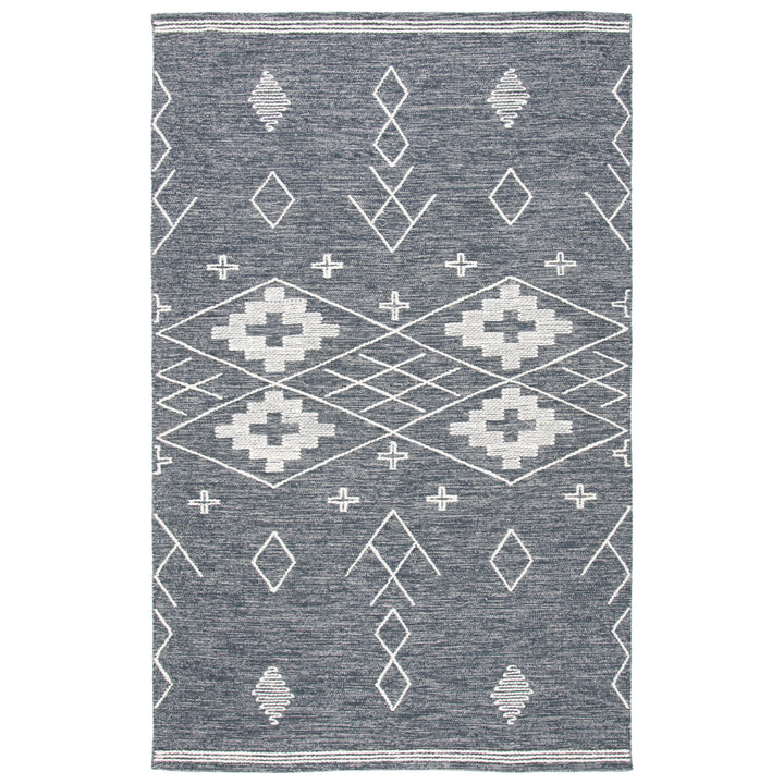 SAFAVIEH Kilim KLM851H Handwoven Charcoal / Ivory Rug Image 1